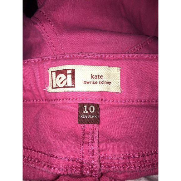 L E I Jeans Girls 10 Kate Low Rise Skinny Pink Stretch Waist - Picture 6 of 7